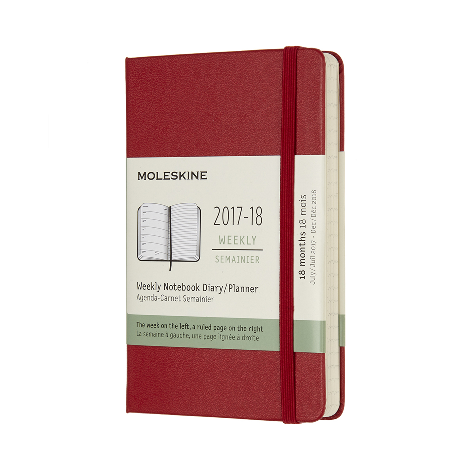 картинка Еженедельник Moleskine Classic (2017-2018), Pocket (9x14 см), красный от магазина Молескинов