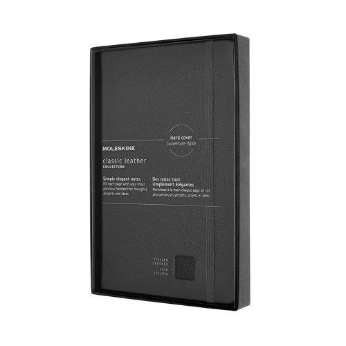 картинка Записная книжка Moleskine LIMITED EDITION LEATHER ( Large 13x21 см) черная от магазина Молескинов