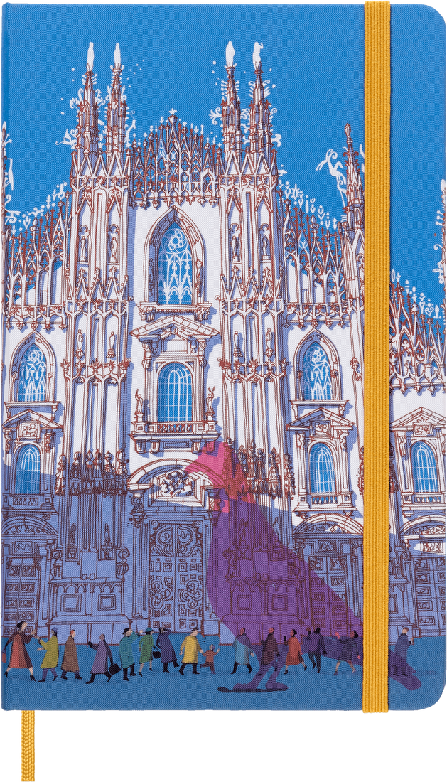 картинка Записная книжка Moleskine Limited Edition I am the city (Milan), в линейку, Large (13х21см), синяя от магазина Молескинов