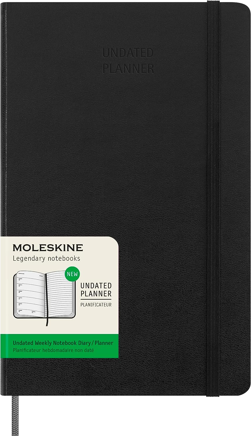 картинка Еженедельник Moleskine недатированный, Large (13x21 см), черный от магазина Молескинов