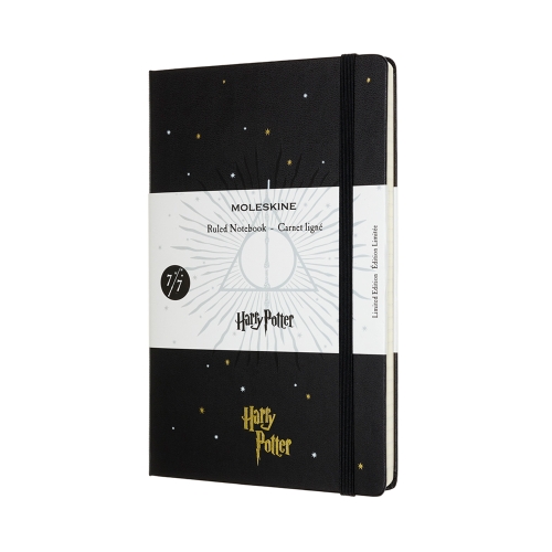картинка Записная книжка Moleskine Harry Potter The Deathly Hallows (в линейку), Large (13x21см), черная от магазина Молескинов