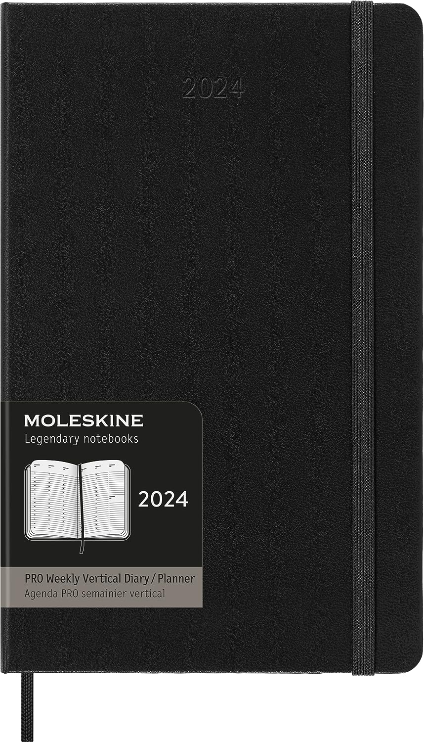 картинка Еженедельник Moleskine Professional 2024 (верт.), Large (13x21 см), черный от магазина Молескинов