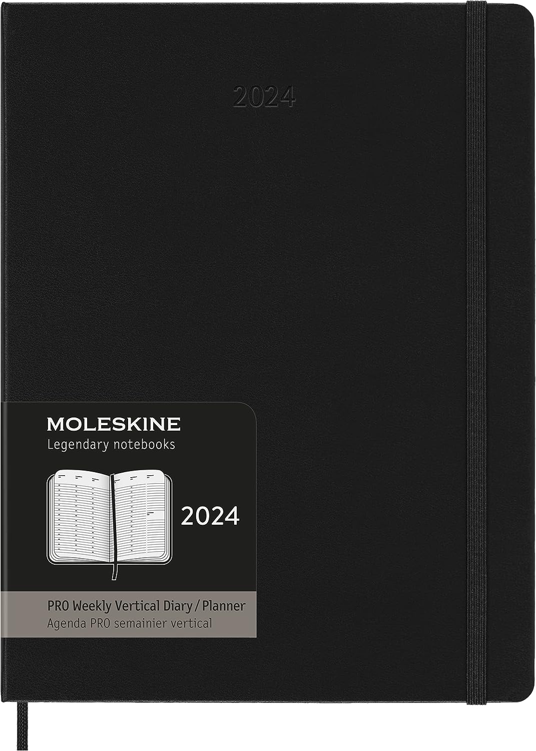 картинка Еженедельник Moleskine Professional 2024 (верт.), XLarge (19x25 см), черный от магазина Молескинов