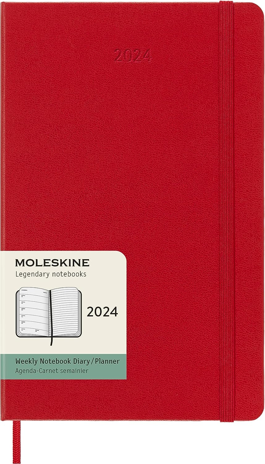 картинка Еженедельник Moleskine Classic 2024, Large (13x21 см), красный от магазина Молескинов