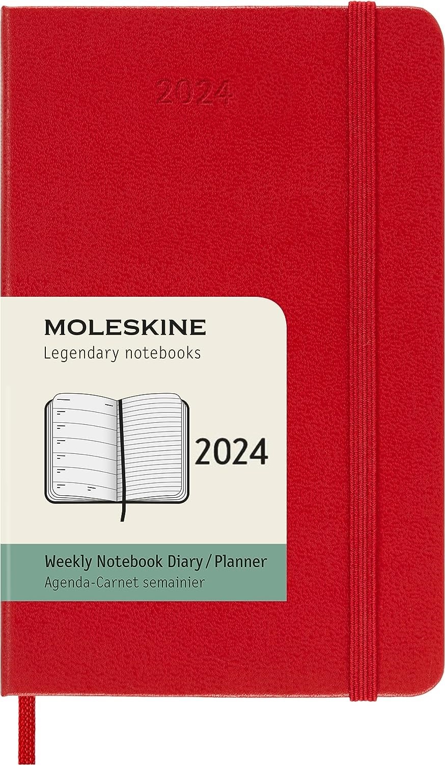картинка Еженедельник Moleskine Classic 2024, Pocket (9x14 см), красный от магазина Молескинов