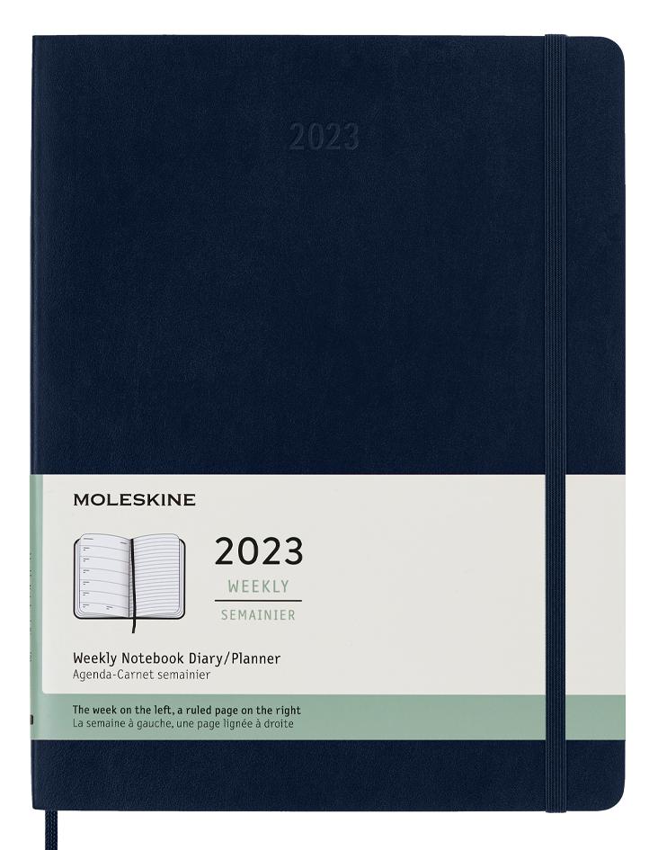 картинка Еженедельник Moleskine Classic Soft (мягкая обложка), 2023, XLarge (19x25 см), синий от магазина Молескинов