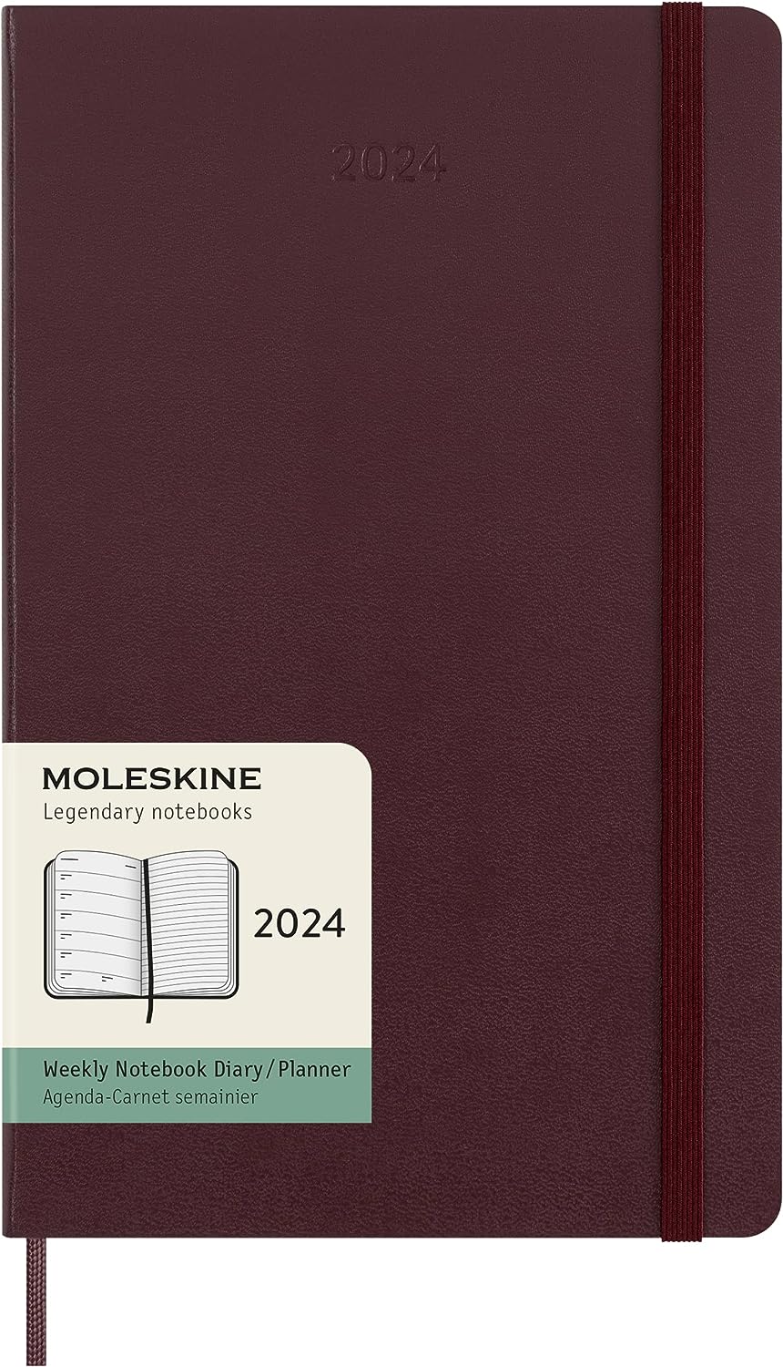 картинка Еженедельник Moleskine Classic 2024, Large (13x21 см), винный от магазина Молескинов