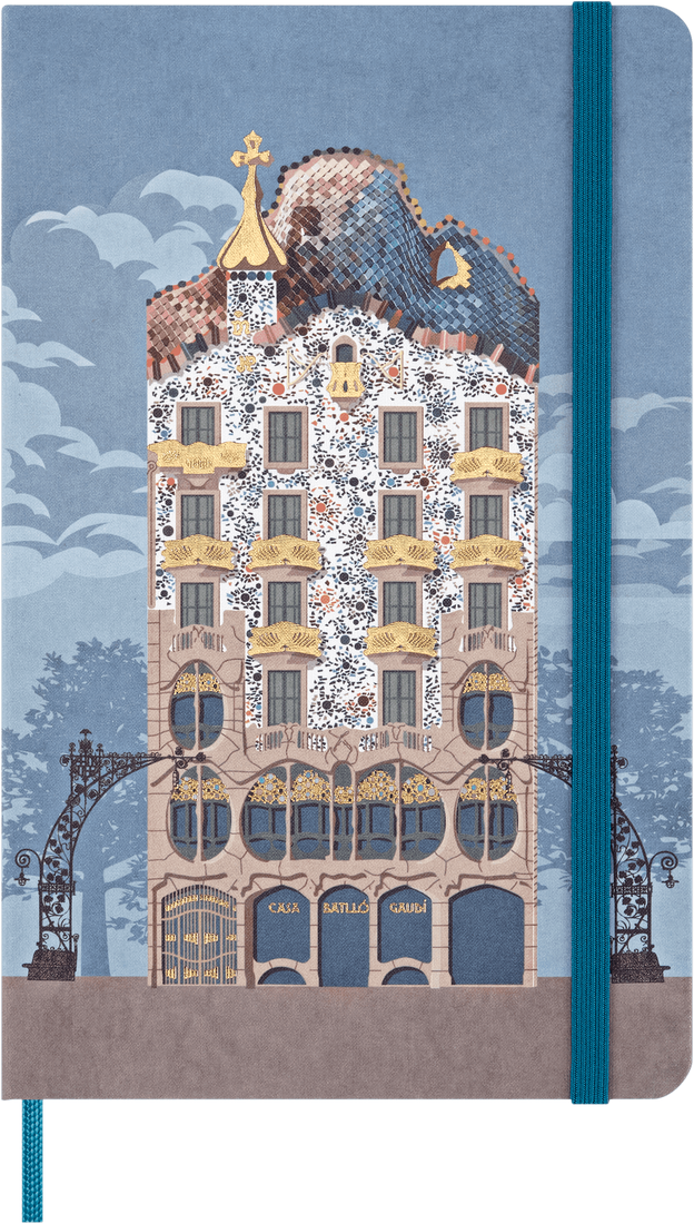 картинка Записная книжка Moleskine Limited Edition Casa Batlló, (в линейку), Large (13x21 см), голубая от магазина Молескинов