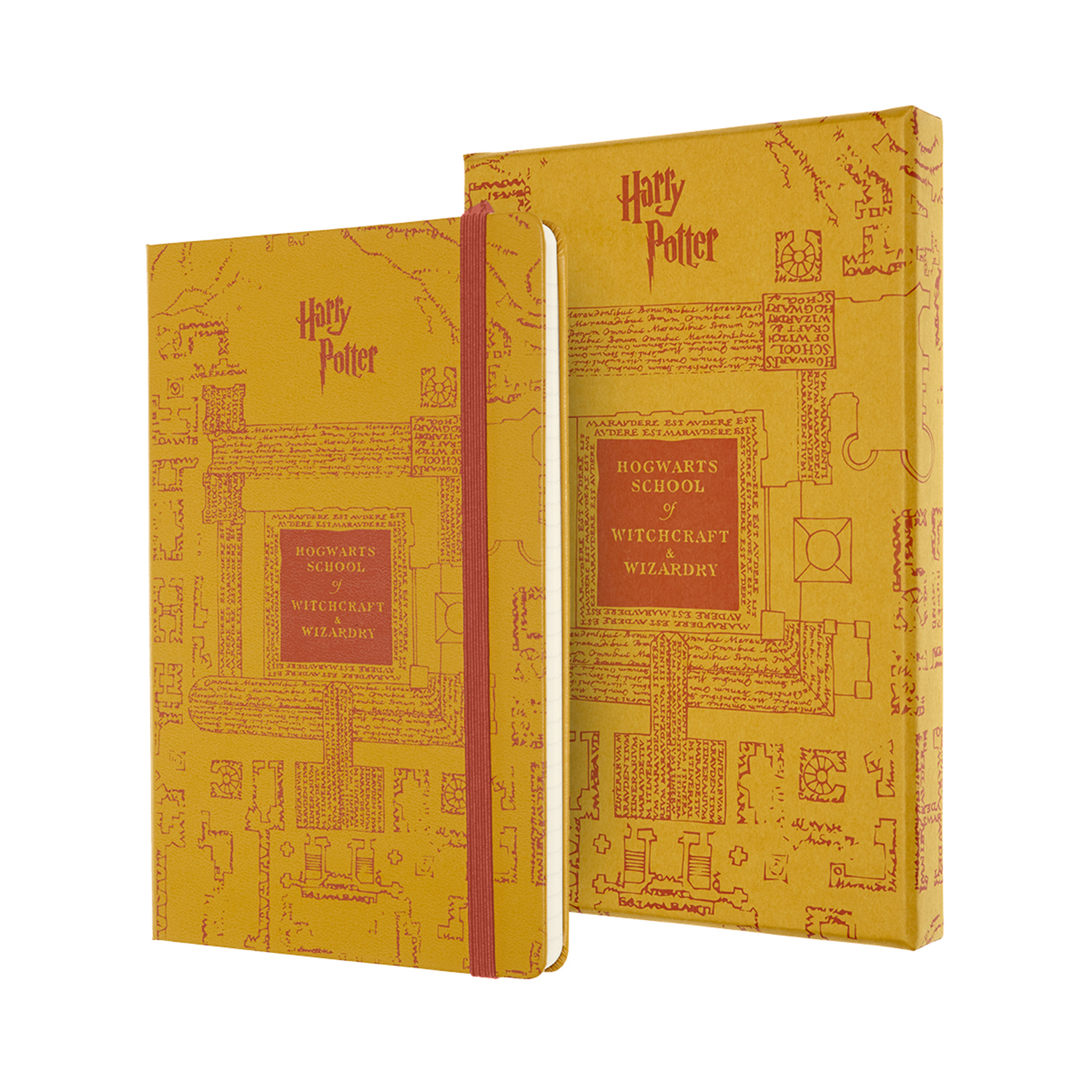 картинка Записная книжка Moleskine Harry Potter Hogwarts School (в линейку), Large (13x21см), желтая от магазина Молескинов