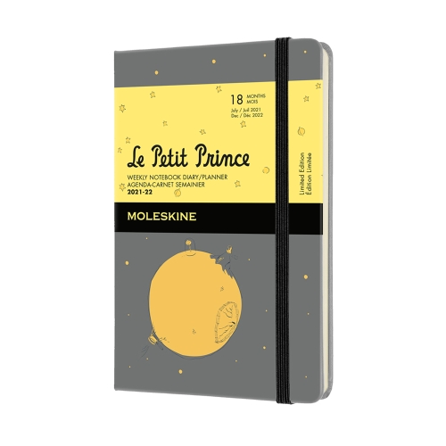 картинка Еженедельник Moleskine Le Petit Prince  (2021-2022), Pocket (9x14 см), серый от магазина Молескинов