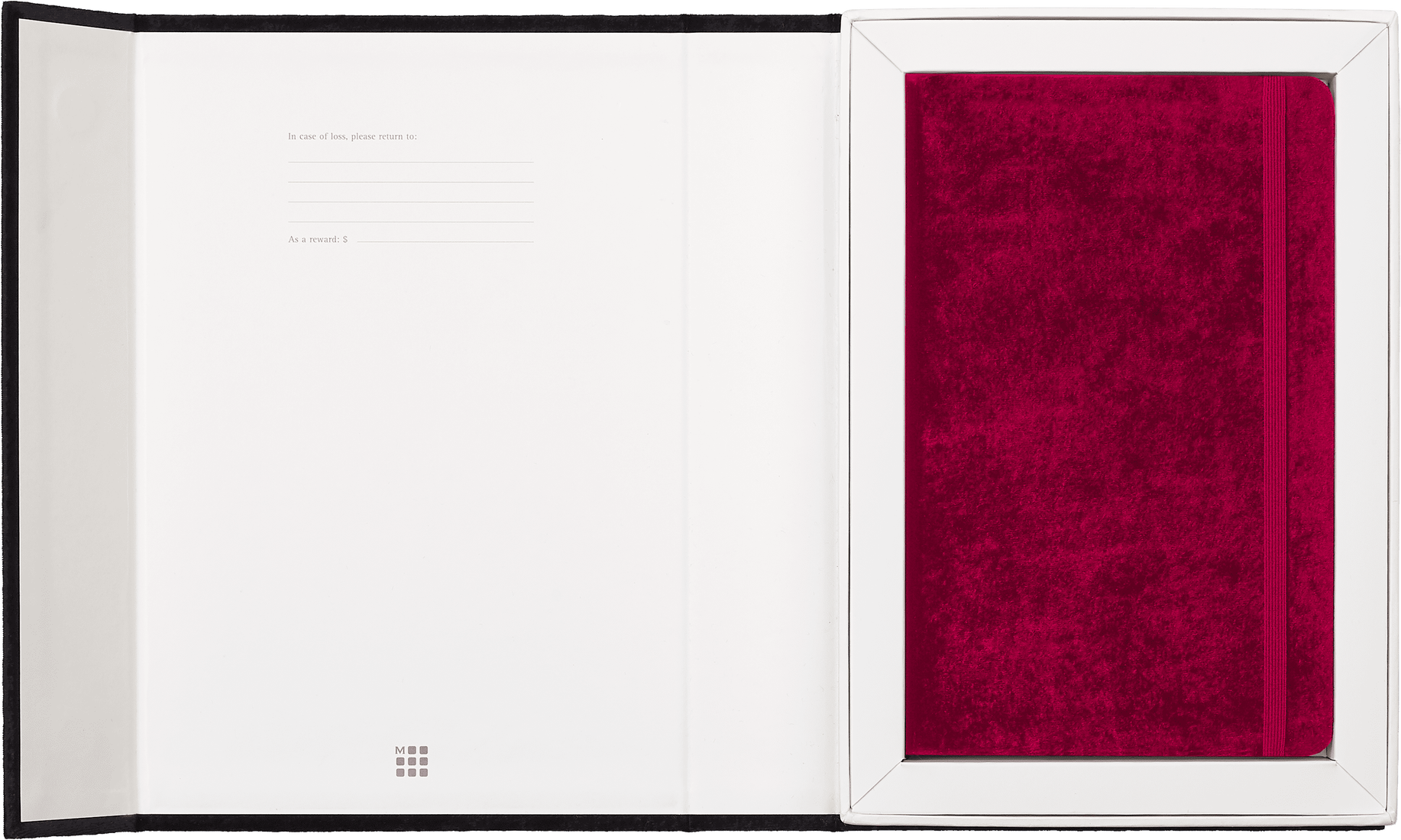 картинка Записная книжка Moleskine LIMITED EDITION VELVET, Large (13х21 см), в линию, фуксия, в подарочной коробке от магазина Молескинов