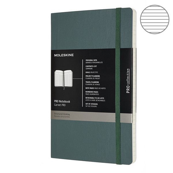 картинка Записная книжка Moleskine Professional Soft (мягкая обложка), Large (13х21см), зеленый лес от магазина Молескинов