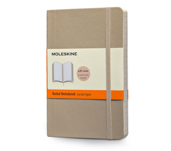 картинка Записная книжка Moleskine Classic Soft (в линейку), Pocket (9х14 см), бежевый от магазина Молескинов