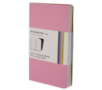 картинка Записная книжка Moleskine Volant (в линейку, 2 шт.), Large (13х21см), розовая от магазина Молескинов