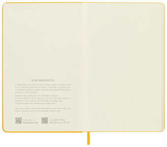 картинка Записная книжка Moleskine Classic Silk (тканевая обл.) в линейку, Large (13х21см), оранжево-желтая от магазина Молескинов