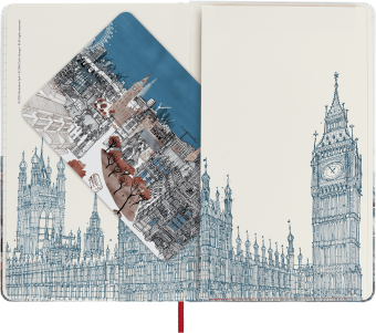 картинка Записная книжка Moleskine Limited Edition I am the city (London), в линейку, Large (13х21см), белая от магазина Молескинов