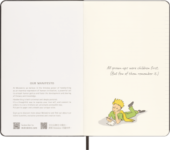 картинка Наб Moleskine Limited Edition Le Petit Prince зап книж в линей чер и недат еженед бел, Large 13x21см от магазина Молескинов