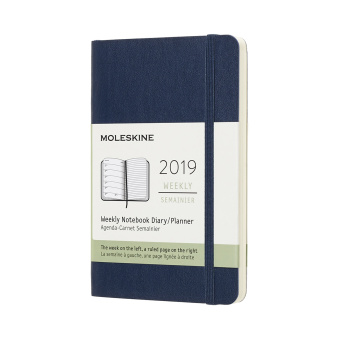 картинка Еженедельник Moleskine Classic Soft (2019), Pocket (9x14 см), темно-синий от магазина Молескинов