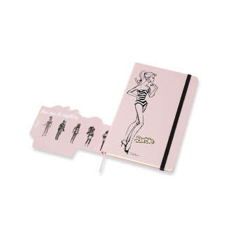 картинка Записная книжка Moleskine Barbie (нелинованная), Large (13x21см), светло-розовая от магазина Молескинов