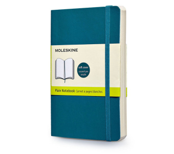 картинка Записная книжка Moleskine Classic Soft (нелинованная), Large (13x21см), бирюзовая от магазина Молескинов