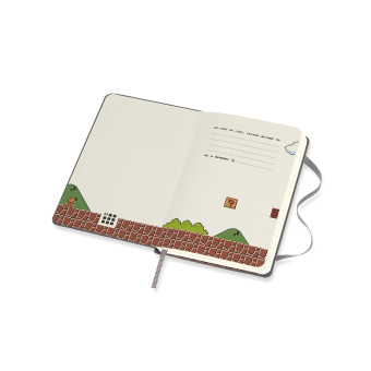 картинка Записная книжка Moleskine Super Mario (в линейку), Pocket (9х14см), серый от магазина Молескинов