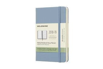 картинка Еженедельник Moleskine Classic (2018-2019), Pocket (9x14 см), серо-синий от магазина Молескинов