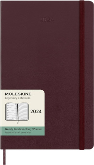 картинка Еженедельник Moleskine Classic 2024, Large (13x21 см), винный от магазина Молескинов