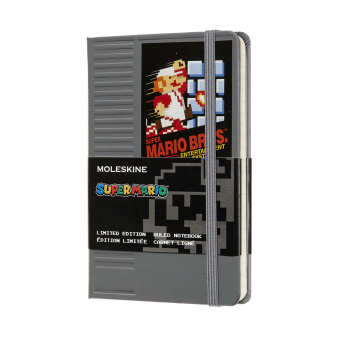 картинка Записная книжка Moleskine Super Mario (в линейку), Pocket (9х14см), серый от магазина Молескинов