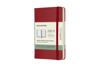 картинка Еженедельник Moleskine Classic (2018-2019), Pocket (9x14 см), алый красный от магазина Молескинов