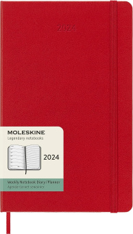 картинка Еженедельник Moleskine Classic 2024, Large (13x21 см), красный от магазина Молескинов