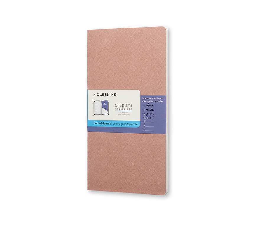 Записная книжка Moleskine Chapters (в точку), Slim Pocket (7,5x14см), розовая