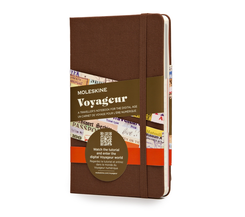 Записная книжка Moleskine Voyageur, Large (11.8 x 18.2см), коричневая