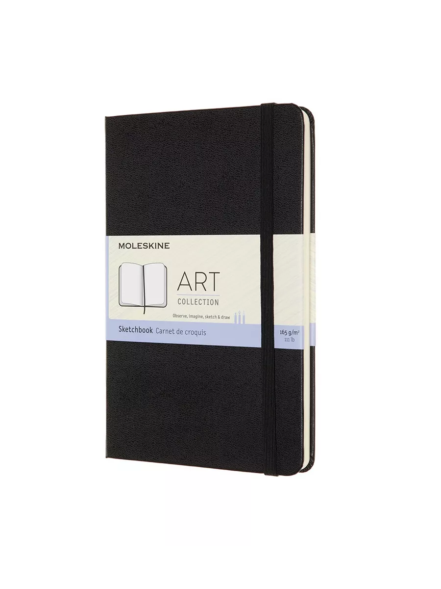 картинка Записная книжка Moleskine Sketchbook (скетчбук для рисунков), Medium (11,5х18см), черная от магазина Молескинов