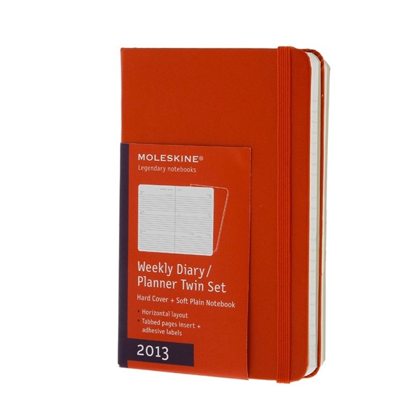 Комплект Moleskine Еженедельник + записная книжка (2013), Pocket (9х14см), красный