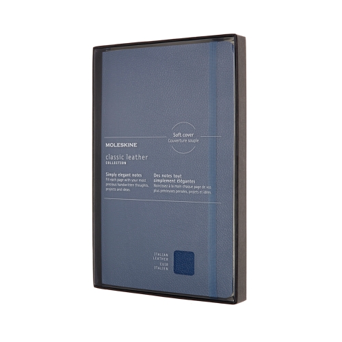 Записная книжка Moleskine LIMITED EDITION LEATHER Soft (мягкая обложка), ( Large 13x21 см) синяя