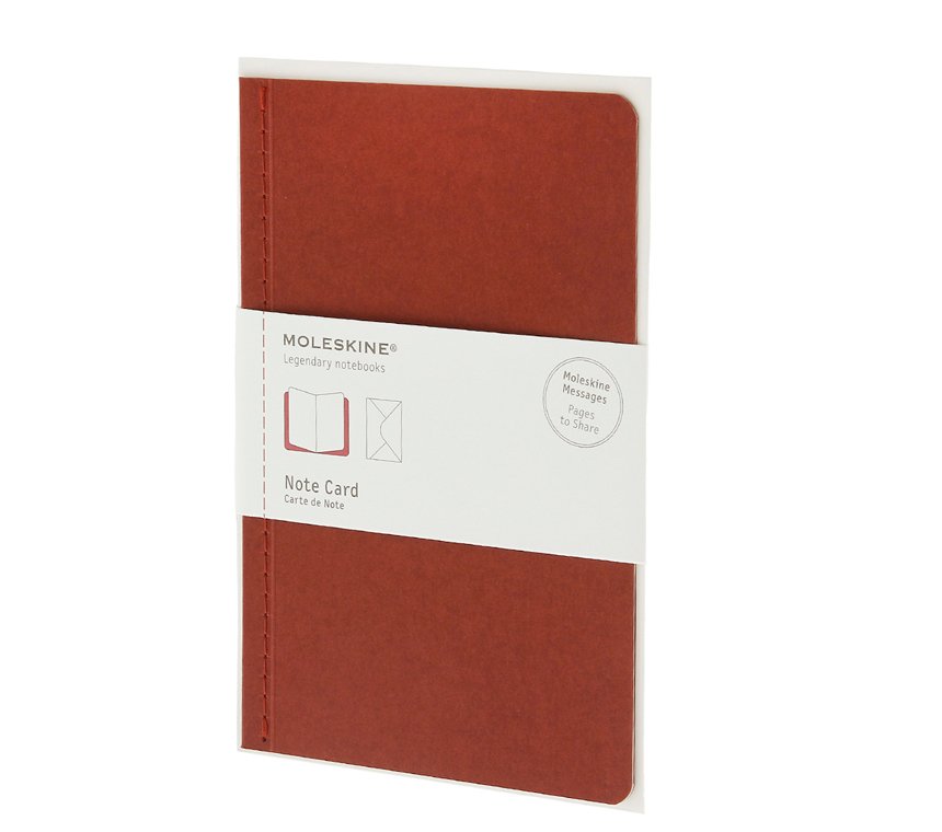 Почтовый набор Moleskine Note Card (с конвертом), Large (11,5х17,5см), красный