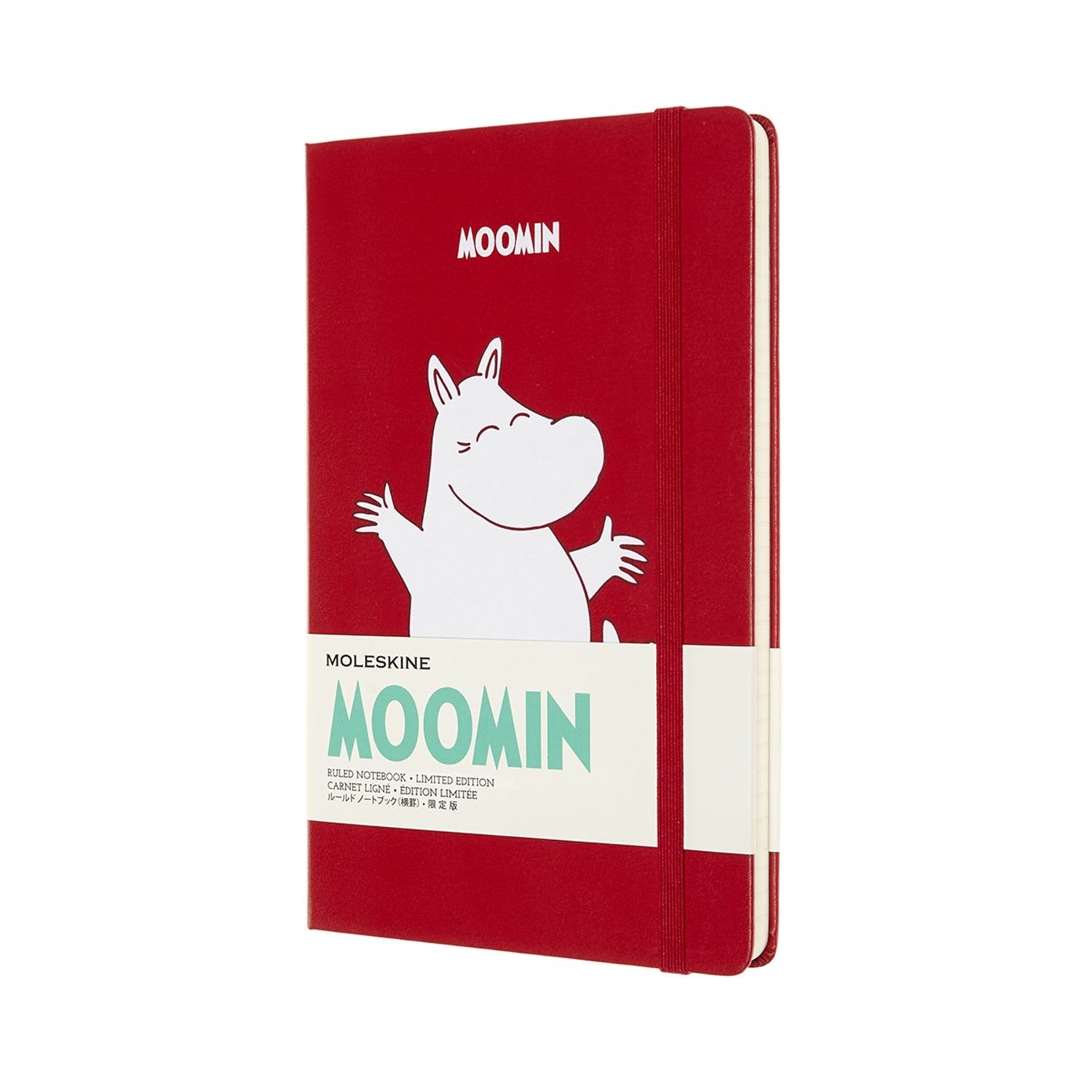 картинка Записная книжка Moleskine MOOMIN, (в линейку), Large (13x21 см), красная от магазина Молескинов