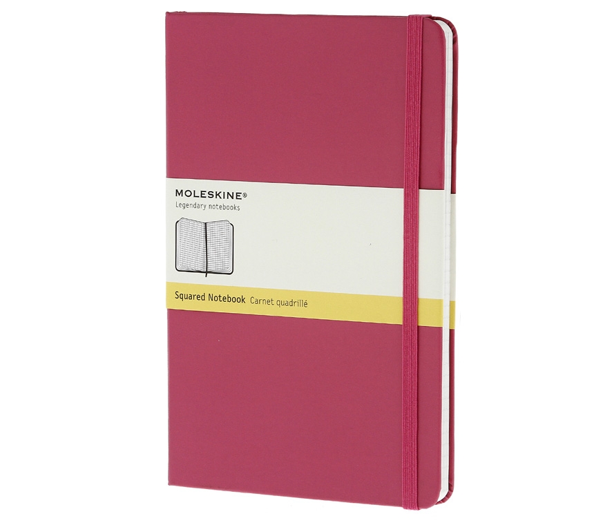 Записная книжка Moleskine Classic (в клетку), Large (13х21см), розовая