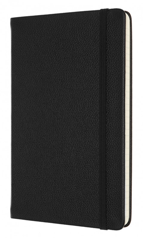 Записная книжка Moleskine LEATHER (в линейку), Large (13х21см), черная, b2b, в картонной коробке