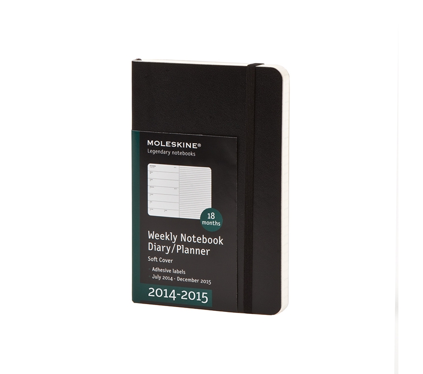 Еженедельник Moleskine Classic Soft (2014/2015), Pocket (9х14см), черный