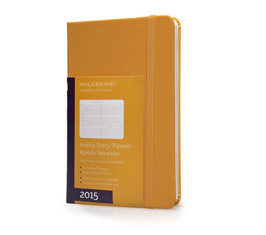 Еженедельник Moleskine Classic (гориз.2015), Pocket (9x14 см), желтый