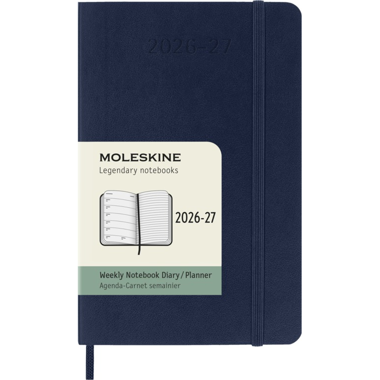 картинка Еженедельник 18 месяцев Moleskine Classic Soft  ( 2026-2027), Pocket (9x14 см),синий от магазина Молескинов