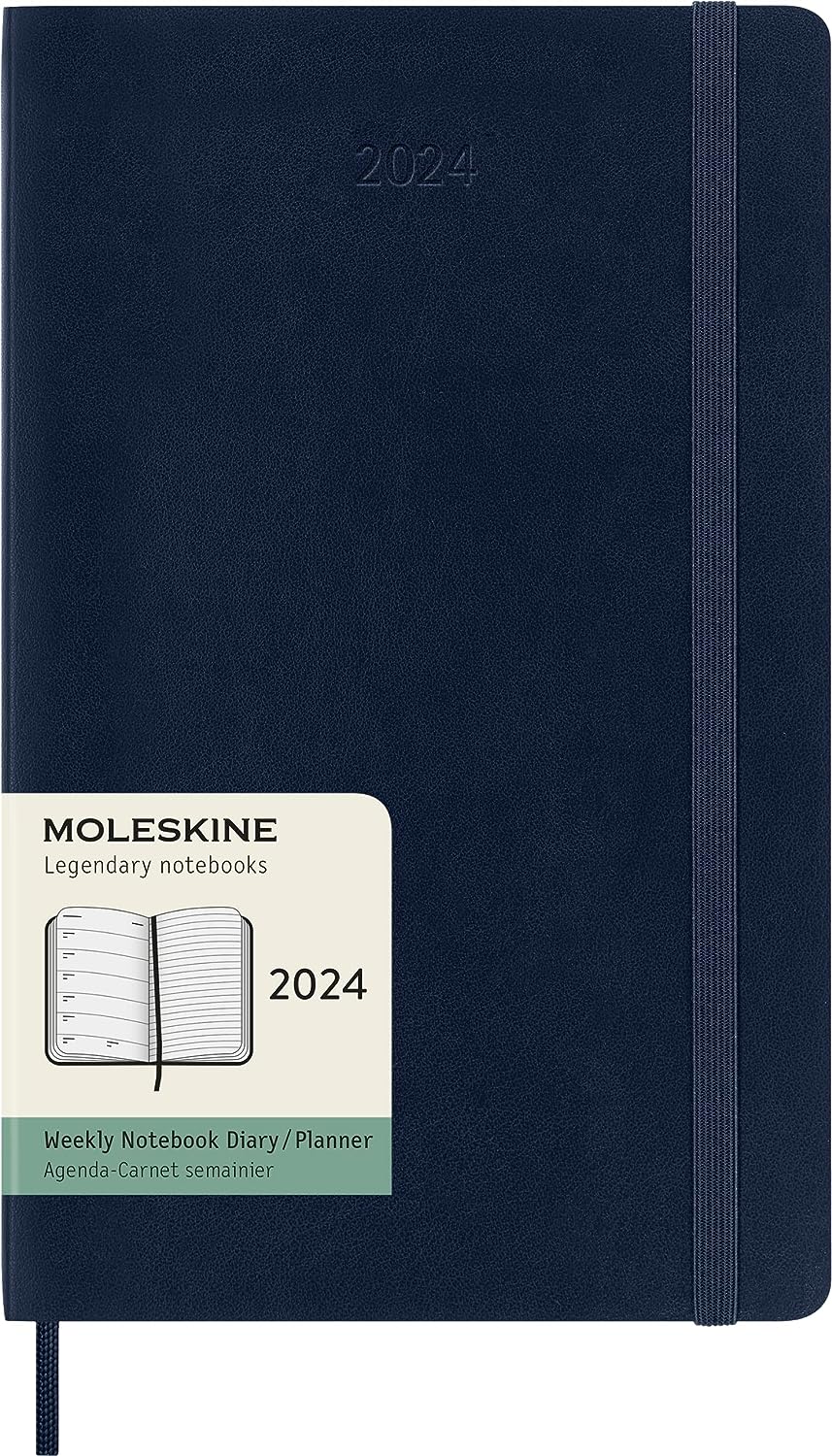 картинка Еженедельник Moleskine Classic Soft (мягкая обложка), 2024, Large (13x21 см), синий от магазина Молескинов
