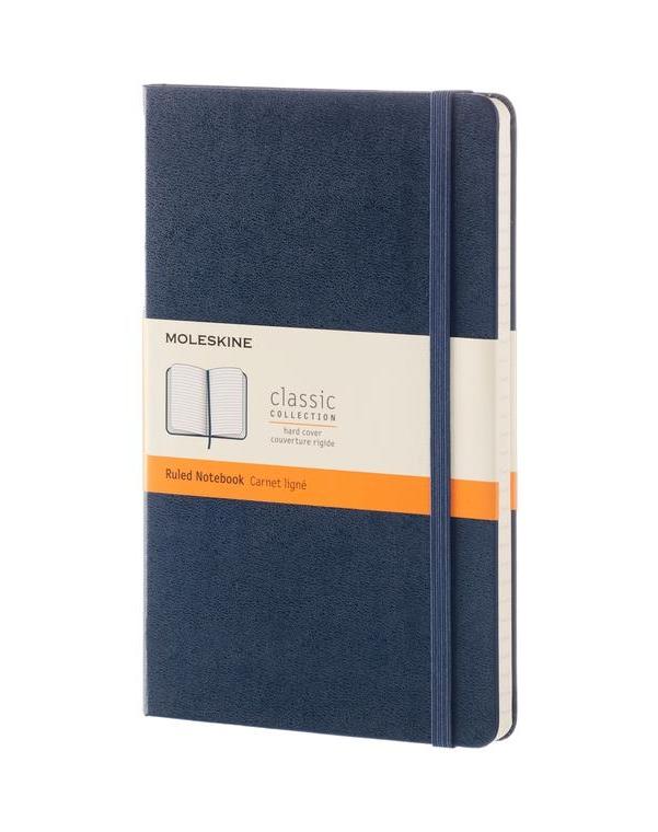 картинка Записная книжка Moleskine Classic (в линейку), Large (13х21см), синяя от магазина Молескинов