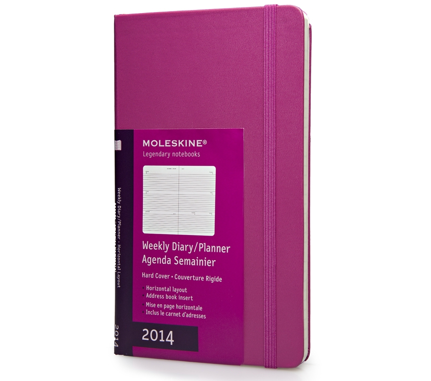Еженедельник Moleskine Classic (гориз. 2014), Large (13х21см), розовый