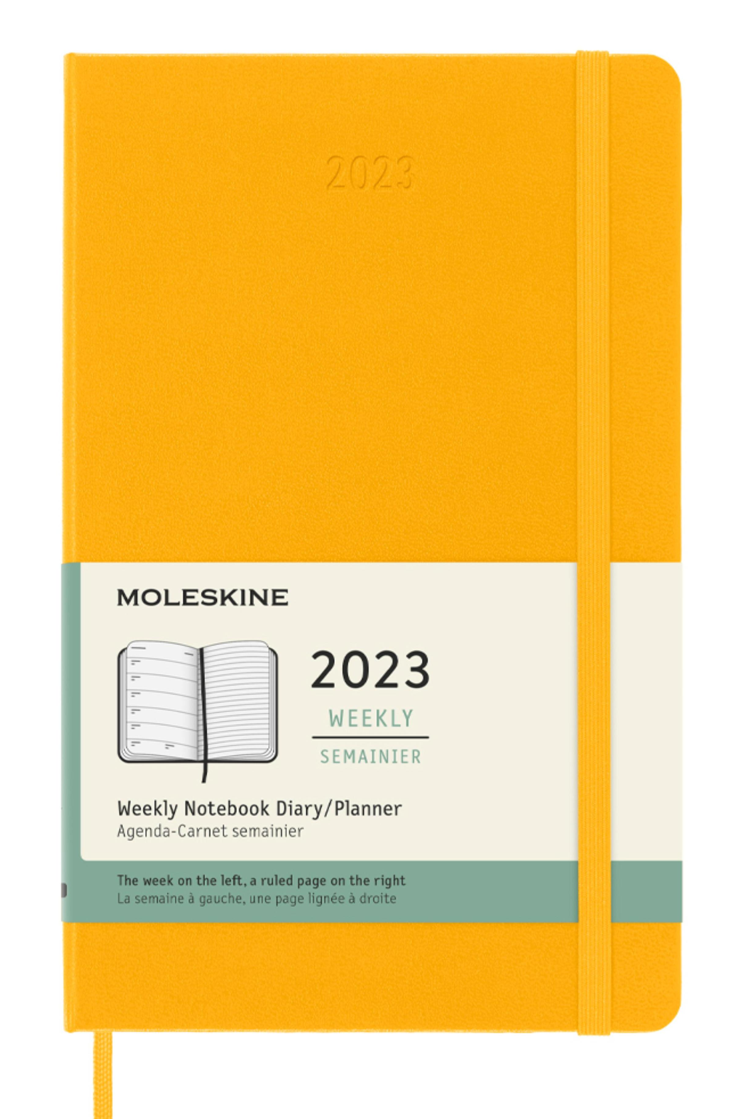 картинка Еженедельник Moleskine Classic 2023, Large (13x21 см), оранжевый от магазина Молескинов