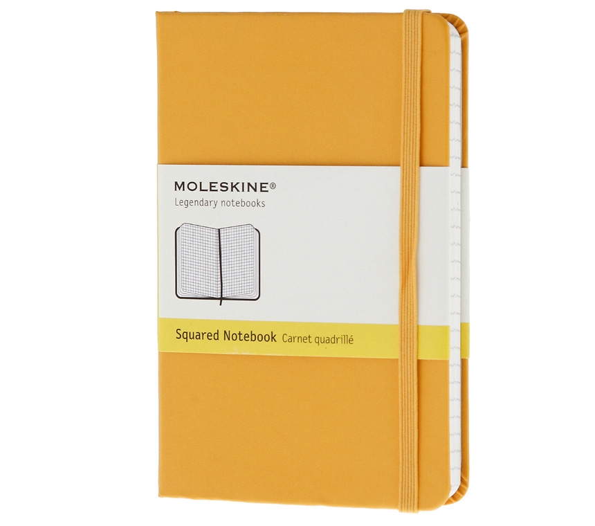 картинка Записная книжка Moleskine Classic (в клетку), Pocket (9х14см), оранжево-желтая, твердая обложка от магазина Молескинов