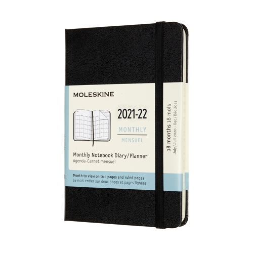 Ежемесячник-планинг Moleskine Classic (2021-2022), Pocket (9x14 см), черный