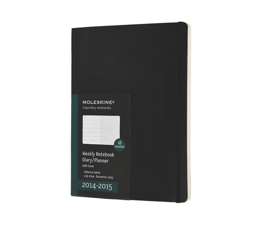 Еженедельник Moleskine Classic Soft (2014/2015), XLarge (19x25см), черный