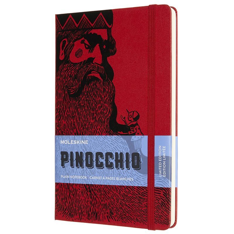 Записная книжка Moleskine Limited Edition PINOCCHIO Mangiafuoco , (нелинованная), Large (13x21 см), красная